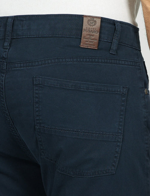 Pantaloni cinque tasche in raso di cotone
