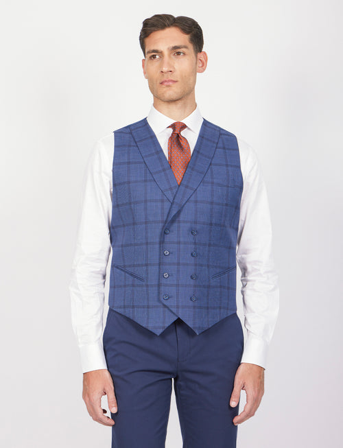 Gilet doppiopetto fantasia check