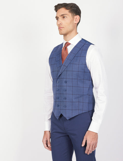Gilet doppiopetto fantasia check