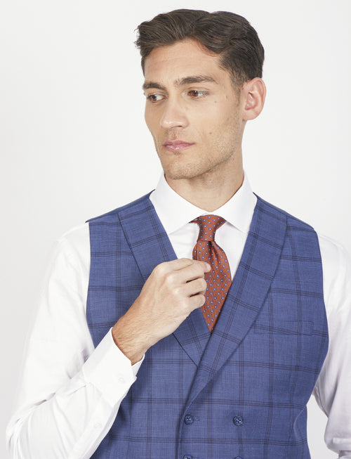 Gilet doppiopetto fantasia check