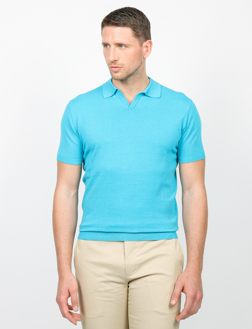 Polo a V in cotone leggero