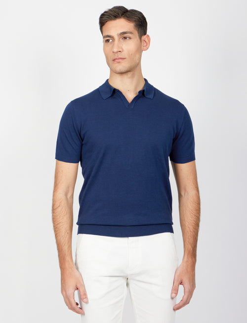 Polo a V in cotone leggero
