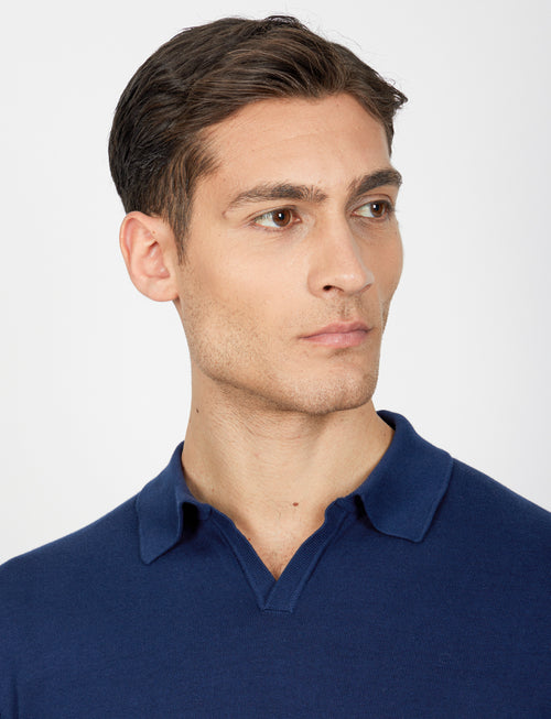Polo a V in cotone leggero