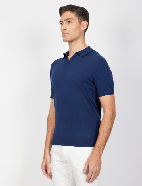 Polo a V in cotone leggero