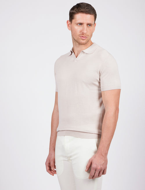 Polo a V in cotone leggero