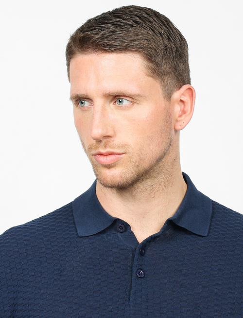Polo in cotone tessuto jacquard