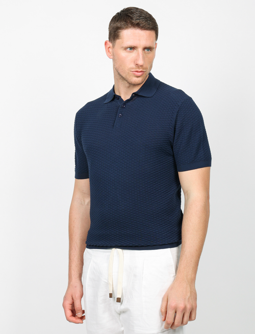 Polo in cotone tessuto jacquard