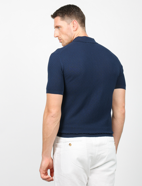 Polo in cotone tessuto jacquard
