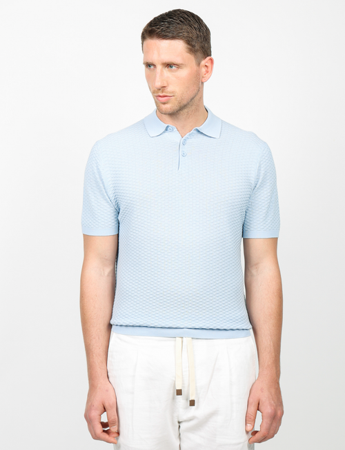 Polo in cotone tessuto jacquard