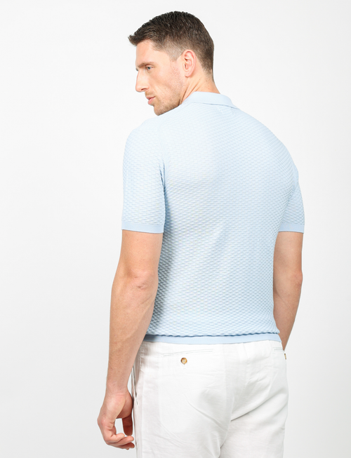 Polo in cotone tessuto jacquard