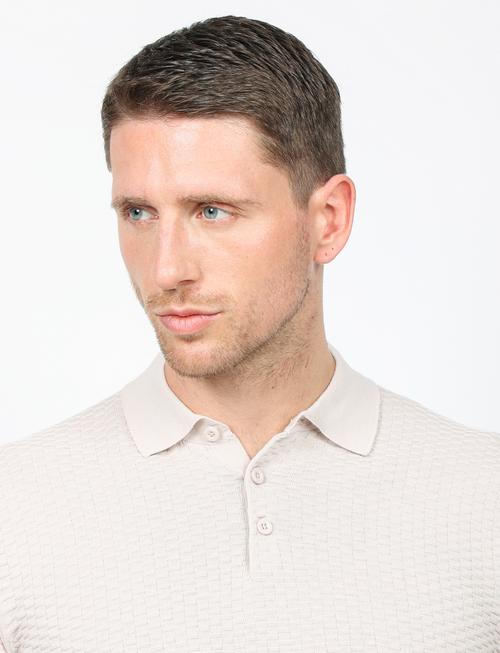 Polo in cotone tessuto jacquard