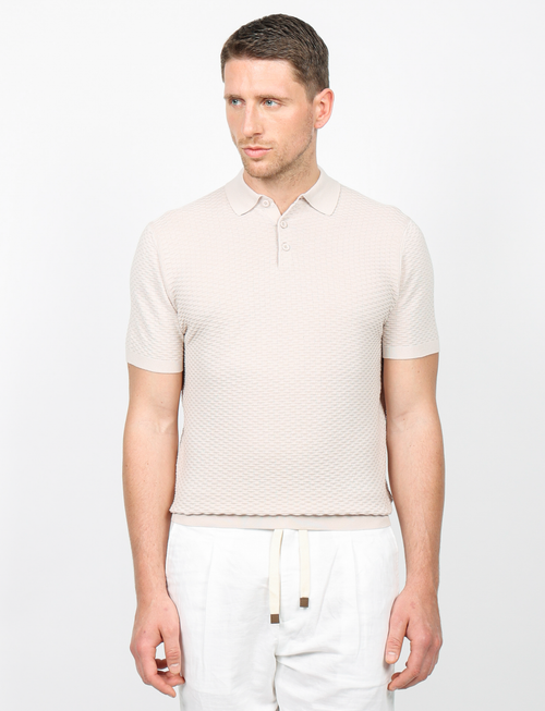 Polo in cotone tessuto jacquard