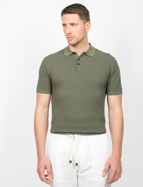 Polo in cotone tessuto jacquard