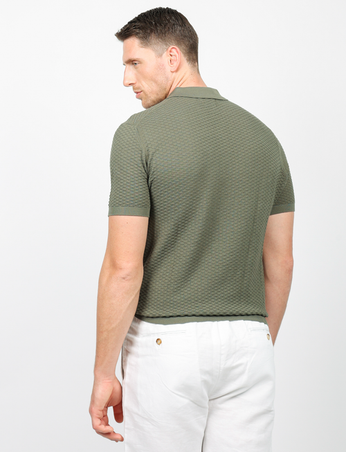 Polo in cotone tessuto jacquard