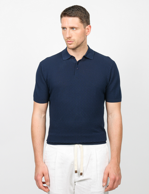 Polo in cotone tessuto jacquard