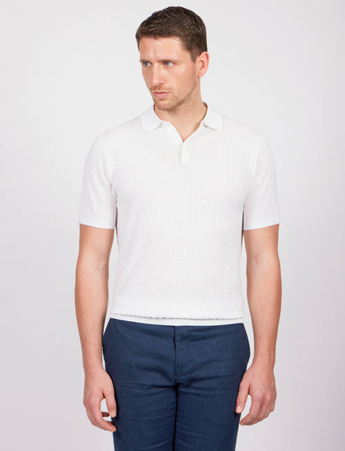 Polo in cotone tessuto jacquard