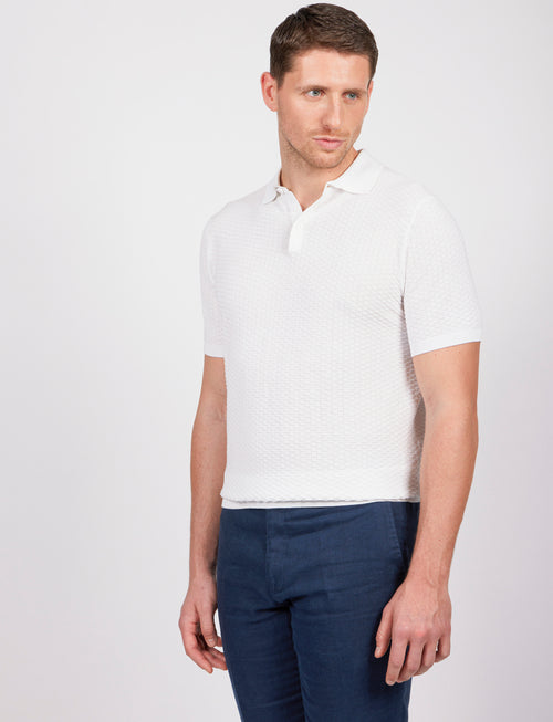 Polo in cotone tessuto jacquard