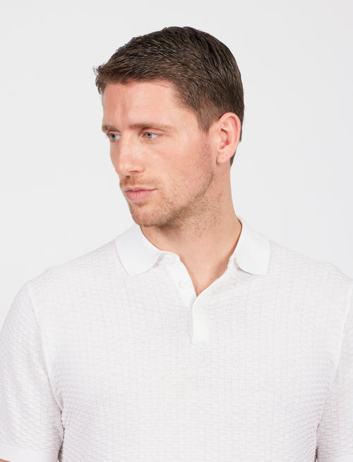 Polo in cotone tessuto jacquard