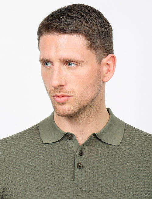 Polo in cotone tessuto jacquard