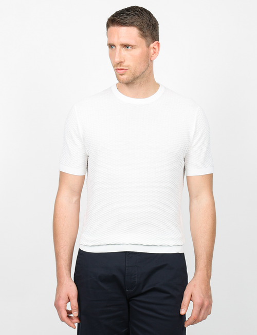 T shirt in cotone tessuto jacquard