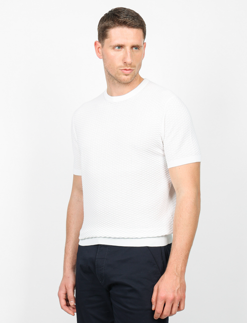T shirt in cotone tessuto jacquard