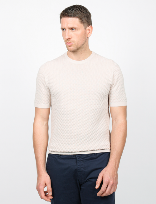 T shirt in cotone tessuto jacquard