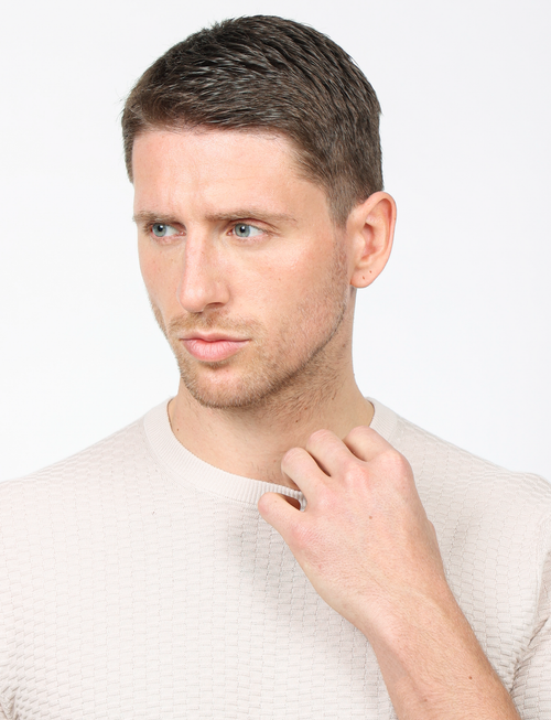 T shirt in cotone tessuto jacquard