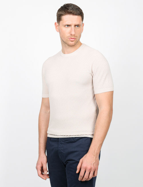 T shirt in cotone tessuto jacquard