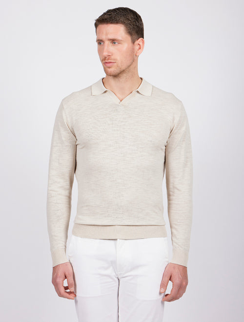 Polo a maniche lunghe stone wash