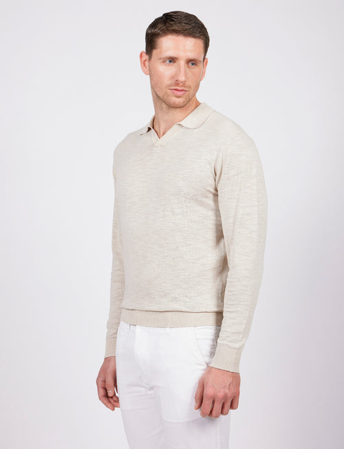 Polo a maniche lunghe stone wash