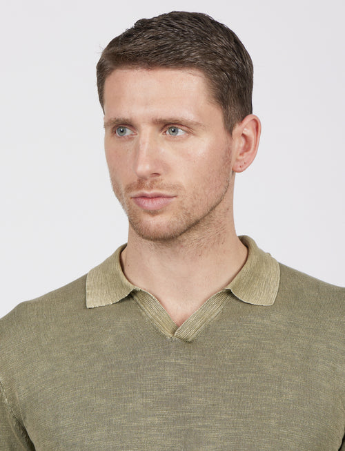 Polo a maniche lunghe stone wash