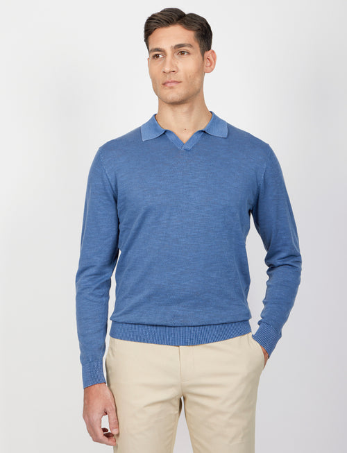 Polo a maniche lunghe stone wash