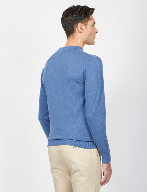 Polo a maniche lunghe stone wash