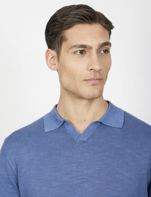 Polo a maniche lunghe stone wash