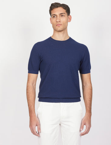T shirt in cotone tessuto jacquard
