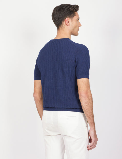 T shirt in cotone tessuto jacquard