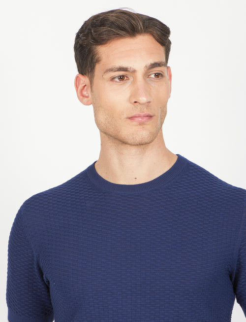 T shirt in cotone tessuto jacquard