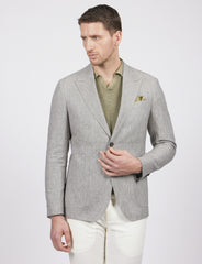 Cotton and linen dobby jacket 