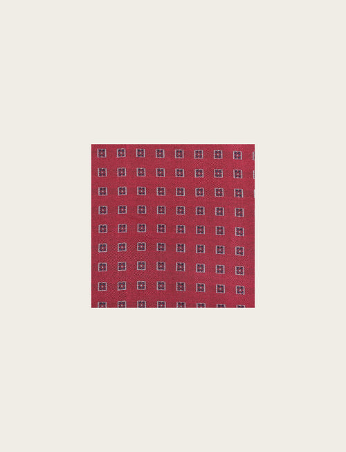 Pochette in seta fantasia geometrica micro fiore