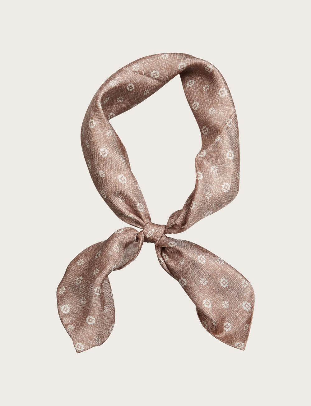 Silk scarf with geometric floral pattern 