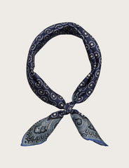 Foulard in seta fantasia geometrica su fondo avio