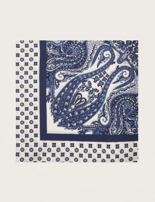 Foulard in seta fantasia geometrica floreale
