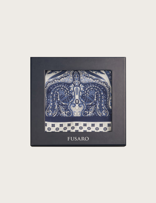 Foulard in seta fantasia geometrica floreale