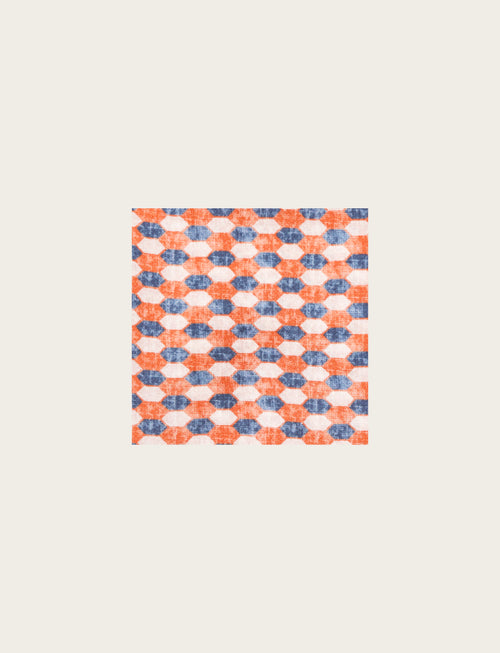 Pochette in seta con disegno geometrico