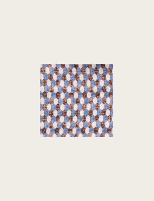 Pochette in seta con disegno geometrico