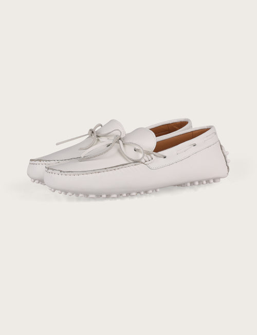 Mocassini in pelle modello driver|Colore:Bianco