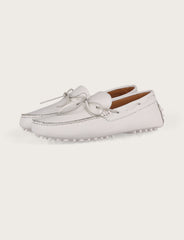 Leather moccasins with rubber sole 