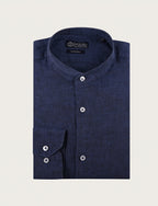 Camicia in lino con collo alla coreana