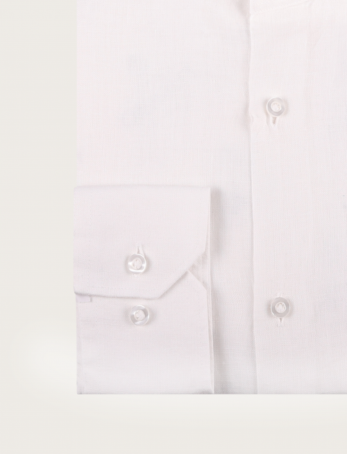 Camicia in lino con collo alla coreana