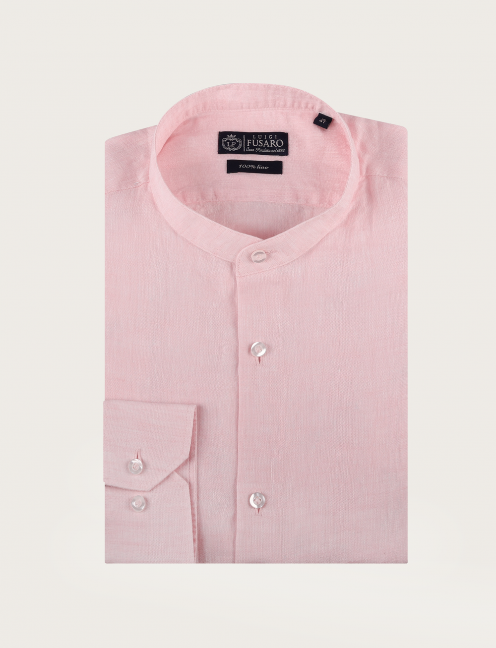 Camicia in lino con collo alla coreana